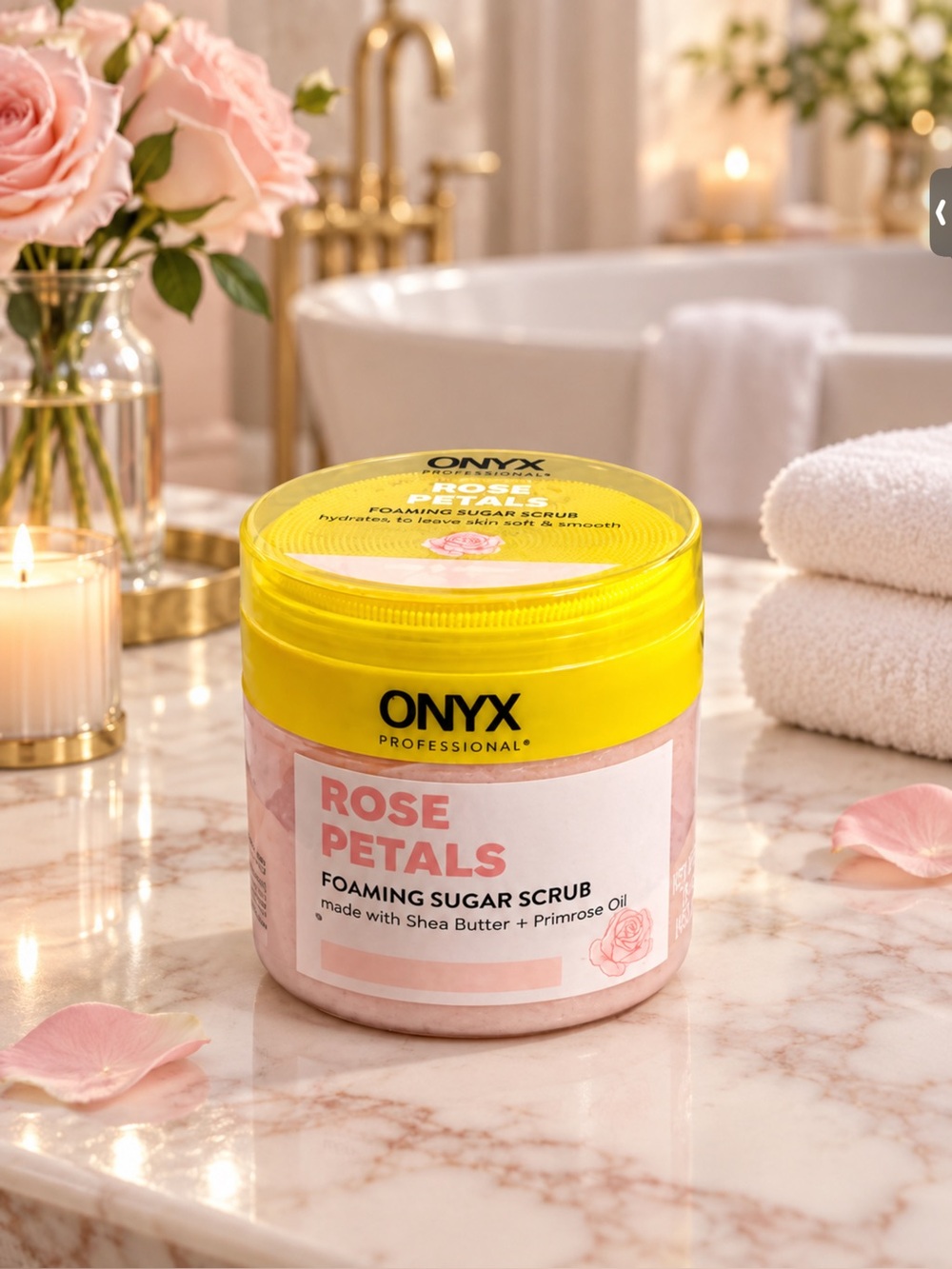 Onyx Rose Petals Foaming Sugar Scrub